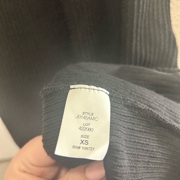 ANTISTAR Black Ribbed Knit Dress with Ruched Side NWT XS - Picture 6 of 6